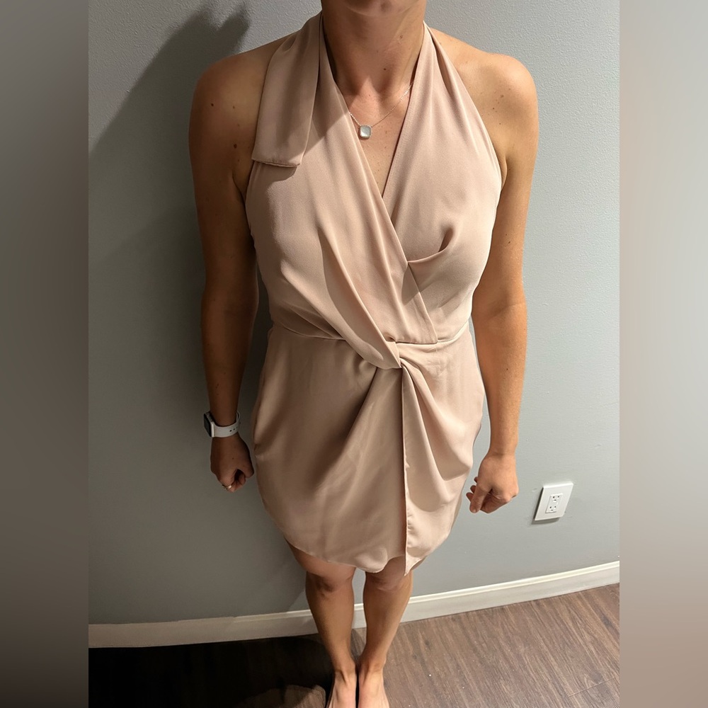 American Threads Blush Halter Dress